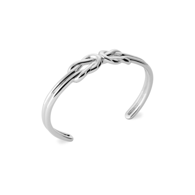 Bracelet jonc en argent rhodié