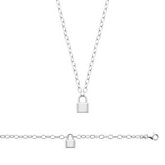 Bracelet en argent rhodié, 18cm