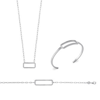 Bracelet jonc en argent rhodié