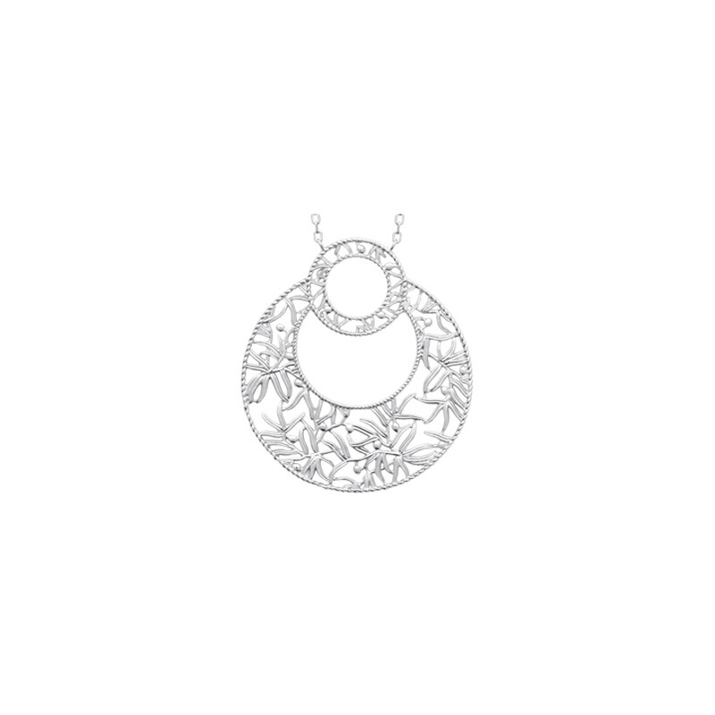 Collier en argent rhodié, 45cm