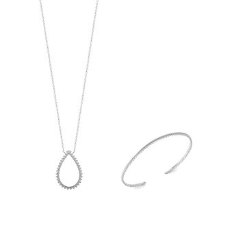 Collier en argent rhodié, 45cm