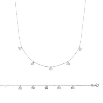 Collier en argent rhodié, 45cm