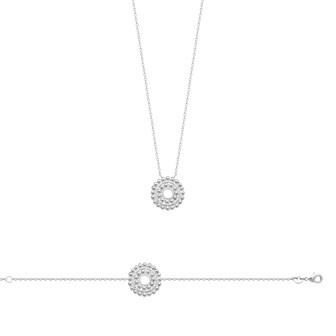Collier en argent rhodié, 45cm