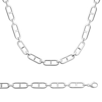 Collier en argent rhodié, 45cm