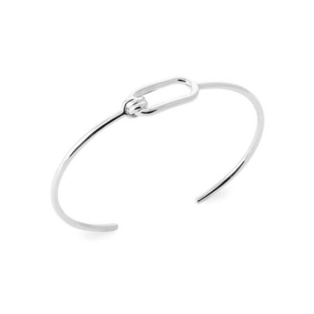 Bracelet Jonc en argent rhodié