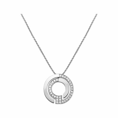 Pendentif dinh van Seventies PM en or blanc et diamants