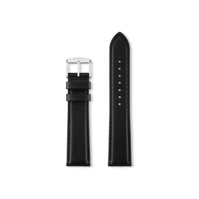 Bracelet montre Rochet Neptune XL en cuir déperlant mat noir - 24mm