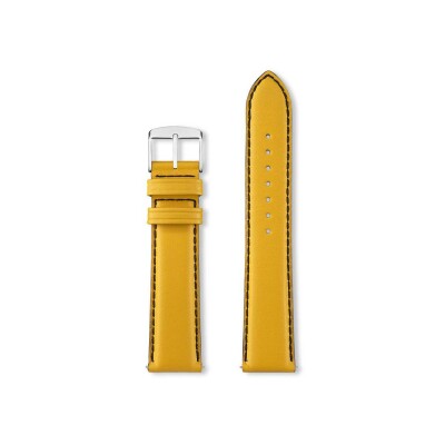 Bracelet montre Rochet Neptune en cuir déperlant jaune - 20mm