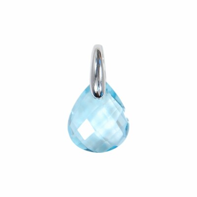 Pendentif en or blanc et toapze bleue