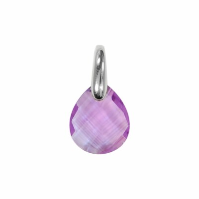 Pendentif en or blanc et améthyste