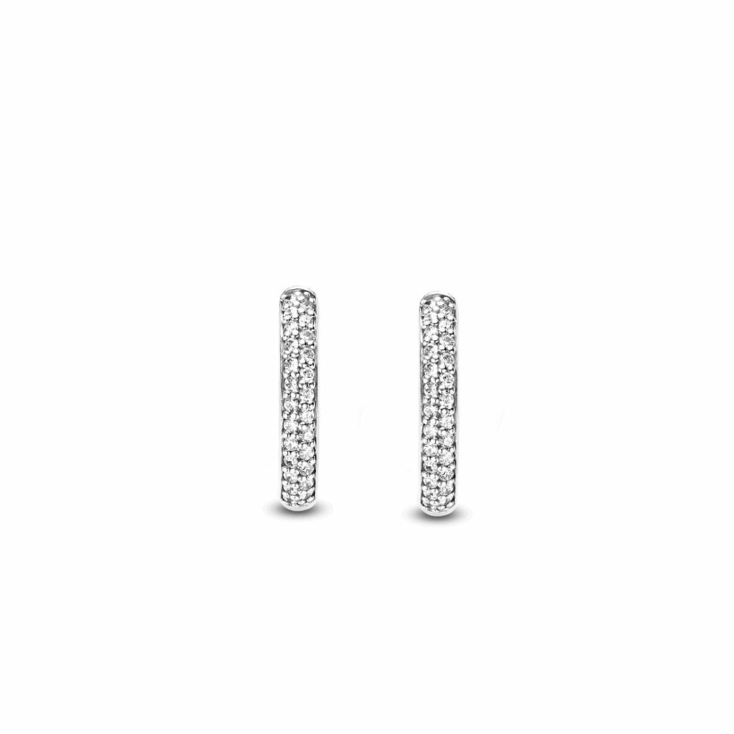 Boucles d'oreilles Ti Sento en argent rhodié