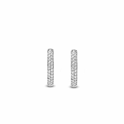 Boucles d'oreilles Ti Sento en argent rhodié