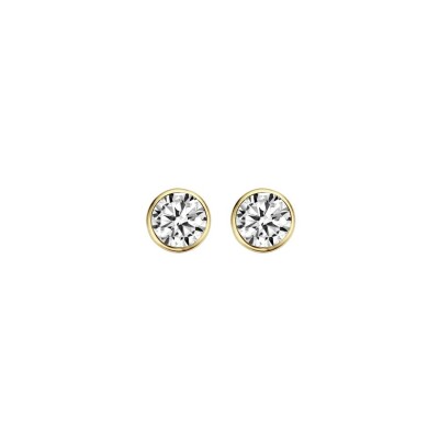 Clous d'oreilles Blush en or jaune et zircon