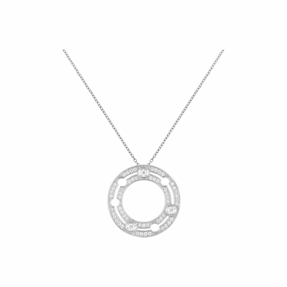 Pulse dinh van pendant with chain, white gold, diamonds