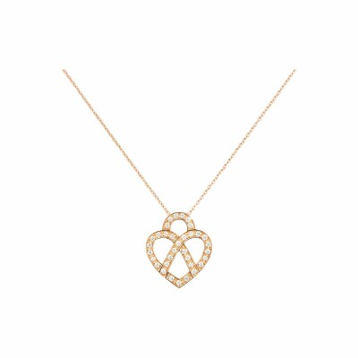 Collier Poiray Coeur Entrelacé PM en or rose et diamants