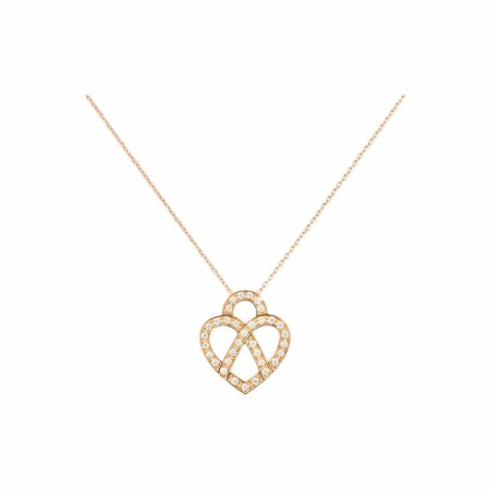 Collier Poiray Coeur Entrelacé PM en or rose et diamants