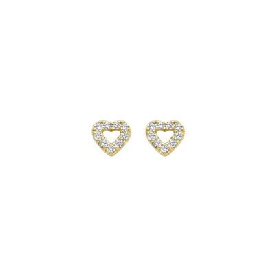 Clous d'oreilles Blush en or jaune et zircon