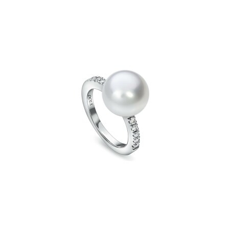 Bague Doux en or blanc, perle et diamants