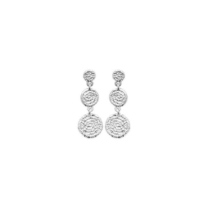 Boucles d'oreilles en argent rhodié