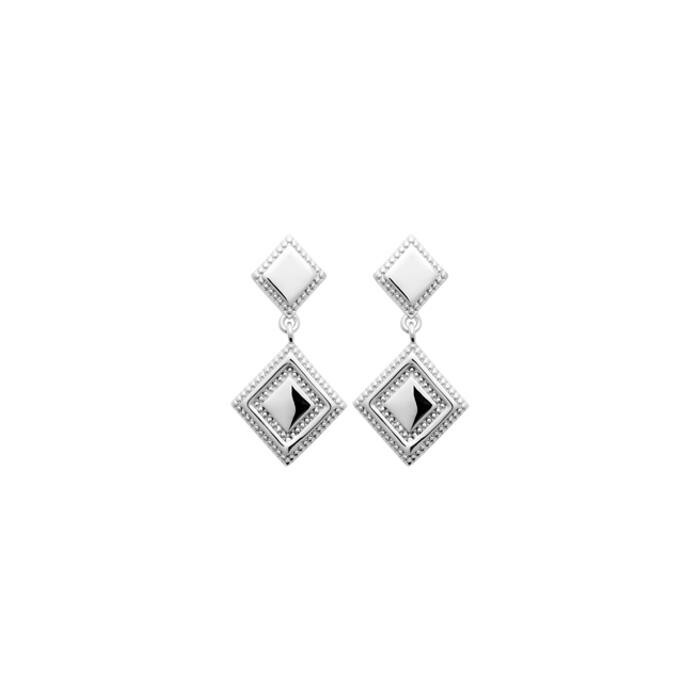 Boucles d'oreilles en argent rhodié