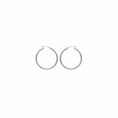 Boucles d'oreilles créoles en argent rhodié