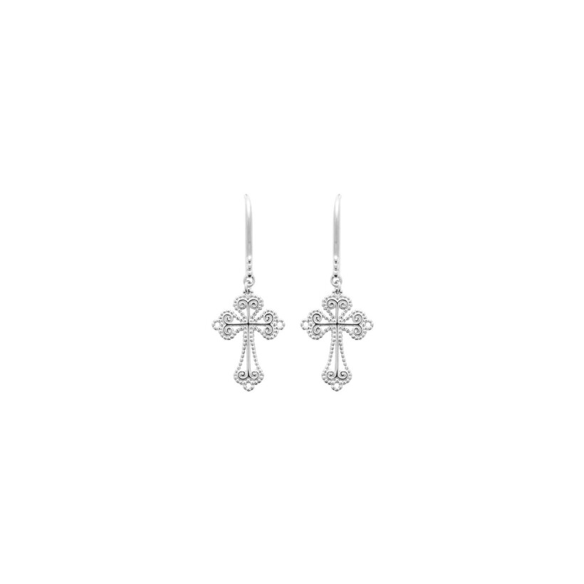 Boucles d'oreilles en argent rhodié