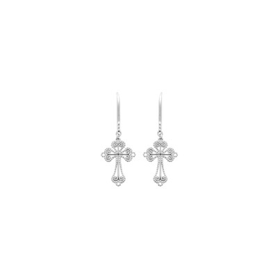 Boucles d'oreilles en argent rhodié