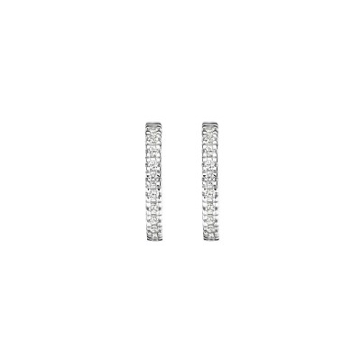 Boucles d'oreilles Blush en or blanc et zircon