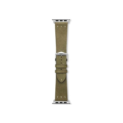 Bracelet montre Rochet Saint-Louis en cuir mat vert empire, anse compatible apple watch - 24mm