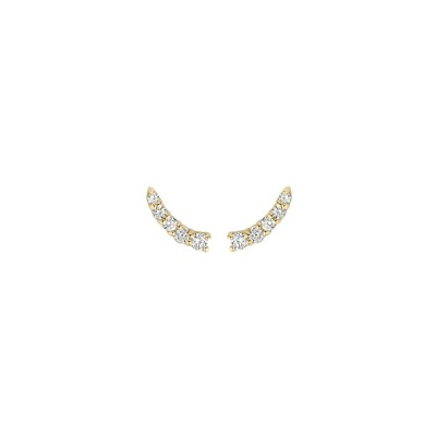 Clous d'oreilles Blush en or jaune et zircon