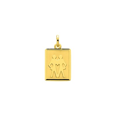 Pendentif zodiaque Gémeaux en or jaune