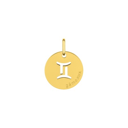 Médaille zodiaque Gémeaux en or jaune