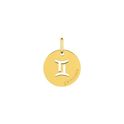 Pendentif zodiaque Gémeaux en or jaune