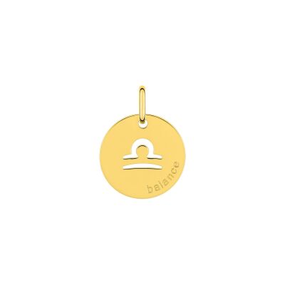 Pendentif zodiaque Balance en or jaune