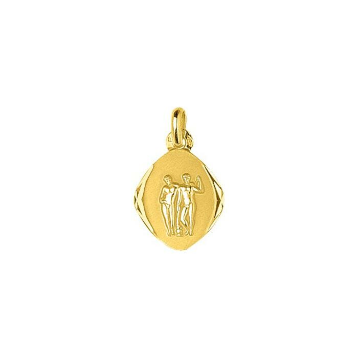 Médaille zodiaque Gémeaux en or jaune