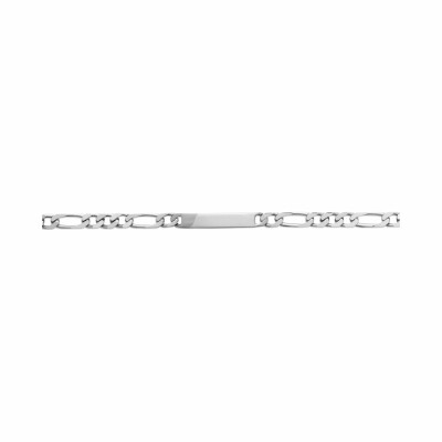 Bracelet en argent rhodié, 21cm