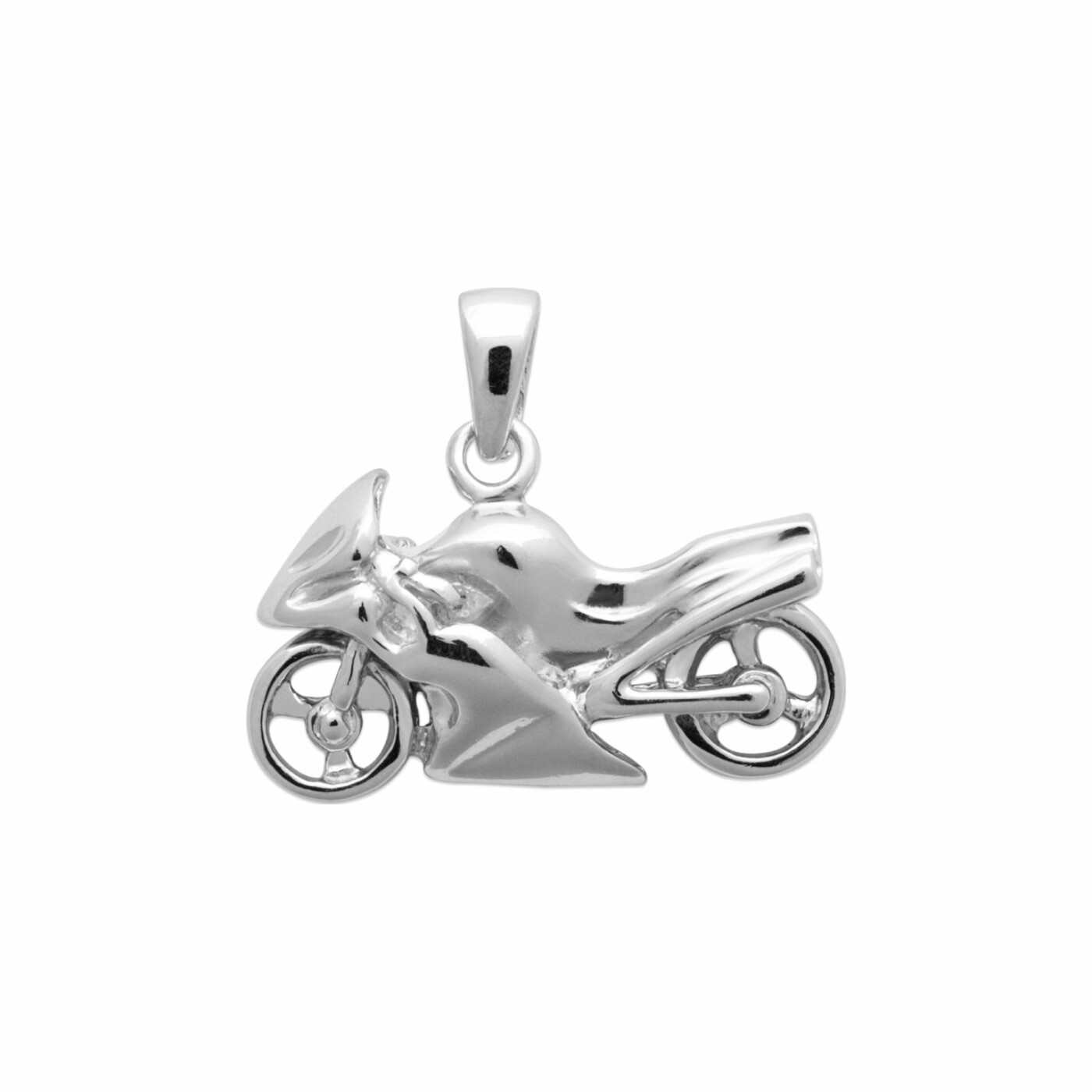 Pendentif Moto en argent rhodié