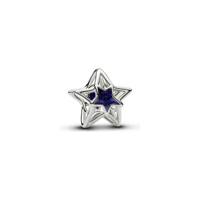 Charm Pandora Moments Étoile Ajourée en métal plaqué platine et émail