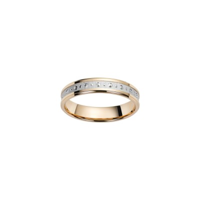 Alliance en or rose et or blanc, 2mm
