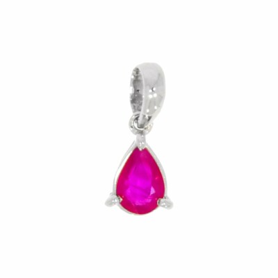 Pendentif 3 griffes en or blanc et rubis