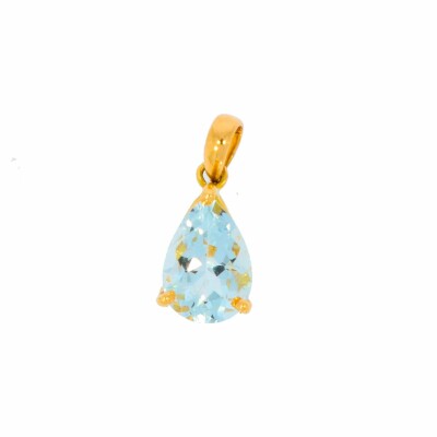 Pendentif 3 griffes en or jaune et aigue marine