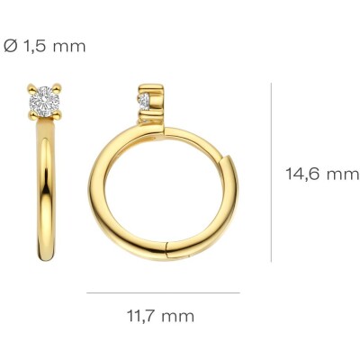 Boucles d'oreilles Blush en or jaune et zircon