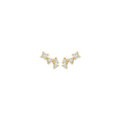 Clous d'oreilles Blush en or jaune et zircon