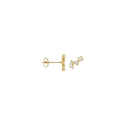 Clous d'oreilles Blush en or jaune et zircon