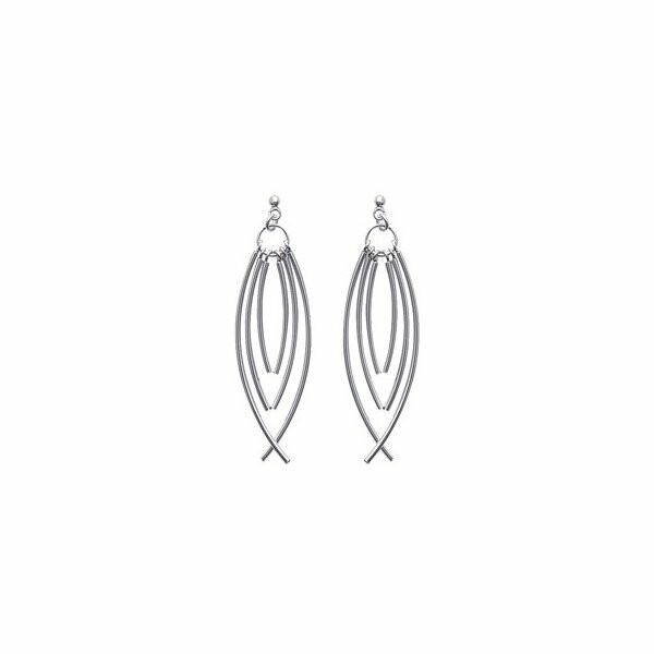 Boucles d'oreilles en argent rhodié