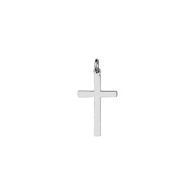 Pendentif croix en or blanc