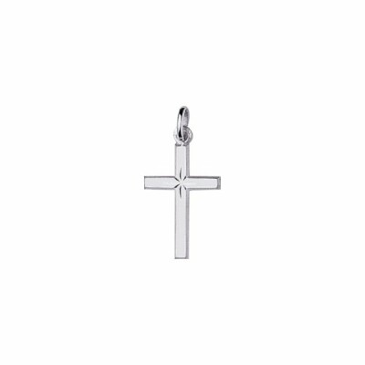 Pendentif religieux Croix en or blanc