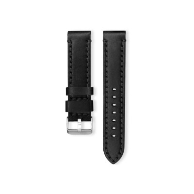Bracelet montre Rochet Kansas en cuir noir - 24mm