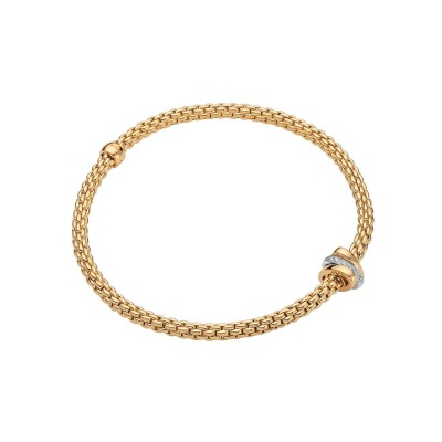 Bracelet FOPE PRIMA Flex'it en or jaune et diamants, taille M