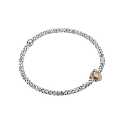 Bracelet FOPE PRIMA en or gris, or rose et pavé de diamants